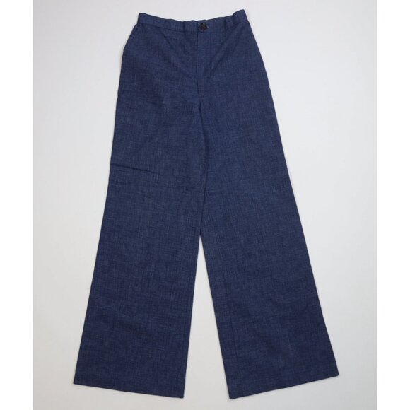 Vintage 70s Streetwear Womens 26 Chambray Bell Bottoms Jeans Pants Blue USA